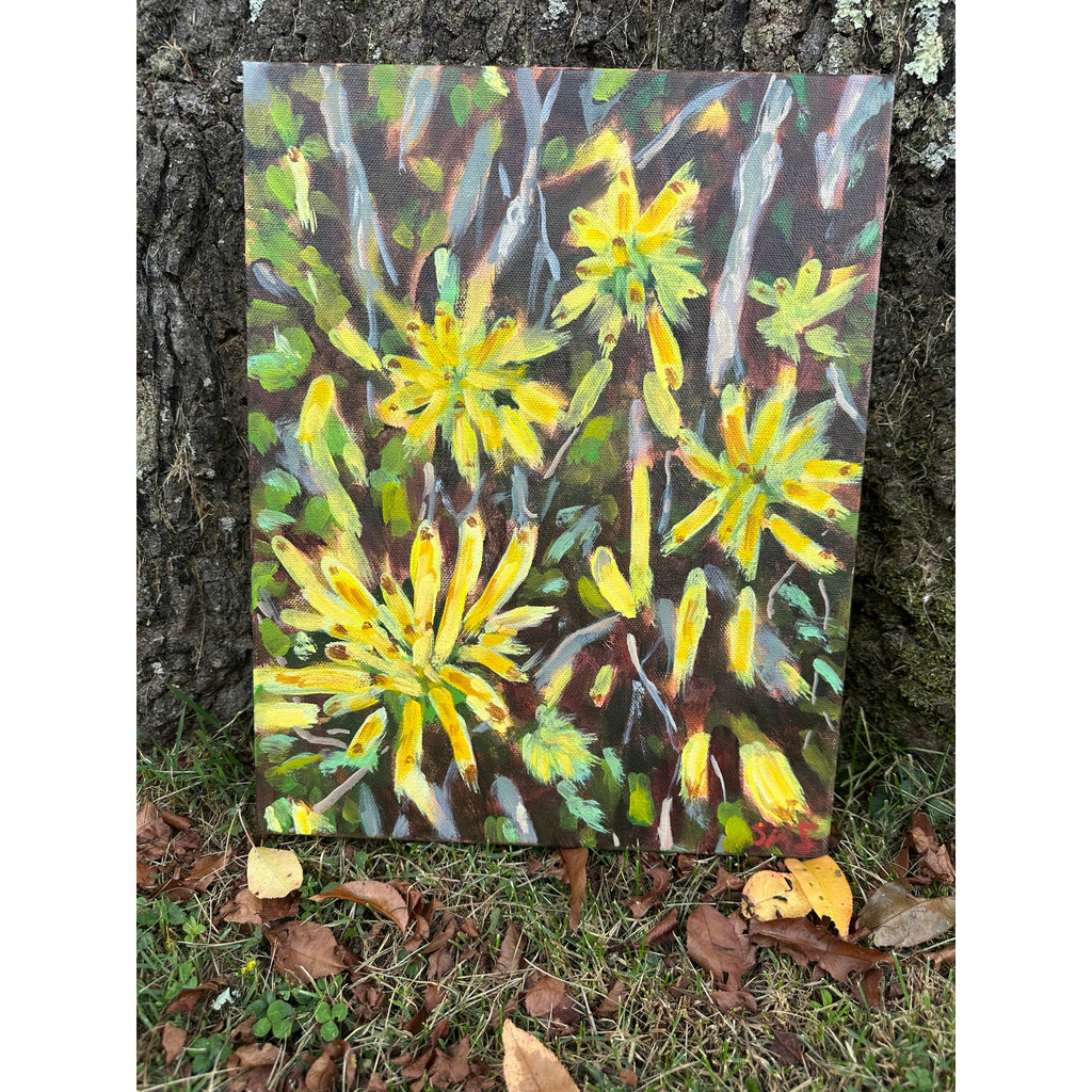 Original Oil Painting 'Little Fireworks Flowers' 11X14 inches on Gallery Wrapped Canvas