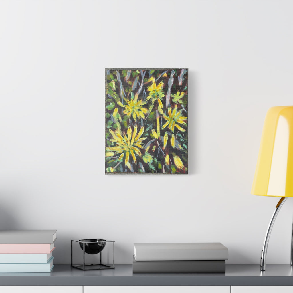 Yellow Fireworks Flowers Canvas Print - Matte Stretched Wall Art