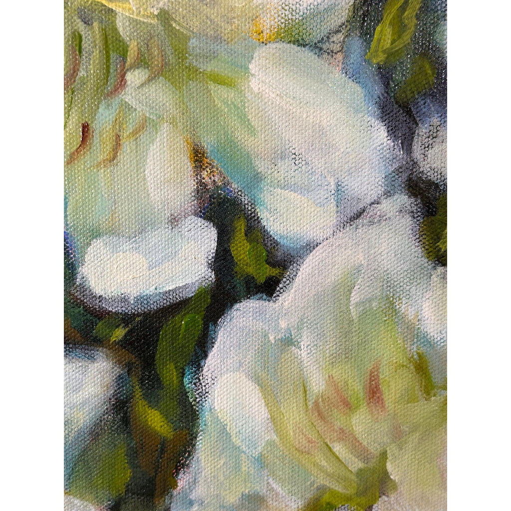 Original Oil Painting 'Casablanca Lilies Study #1' 11X14 inches Gallery Wrapped Canvas Abstract Floral Signed