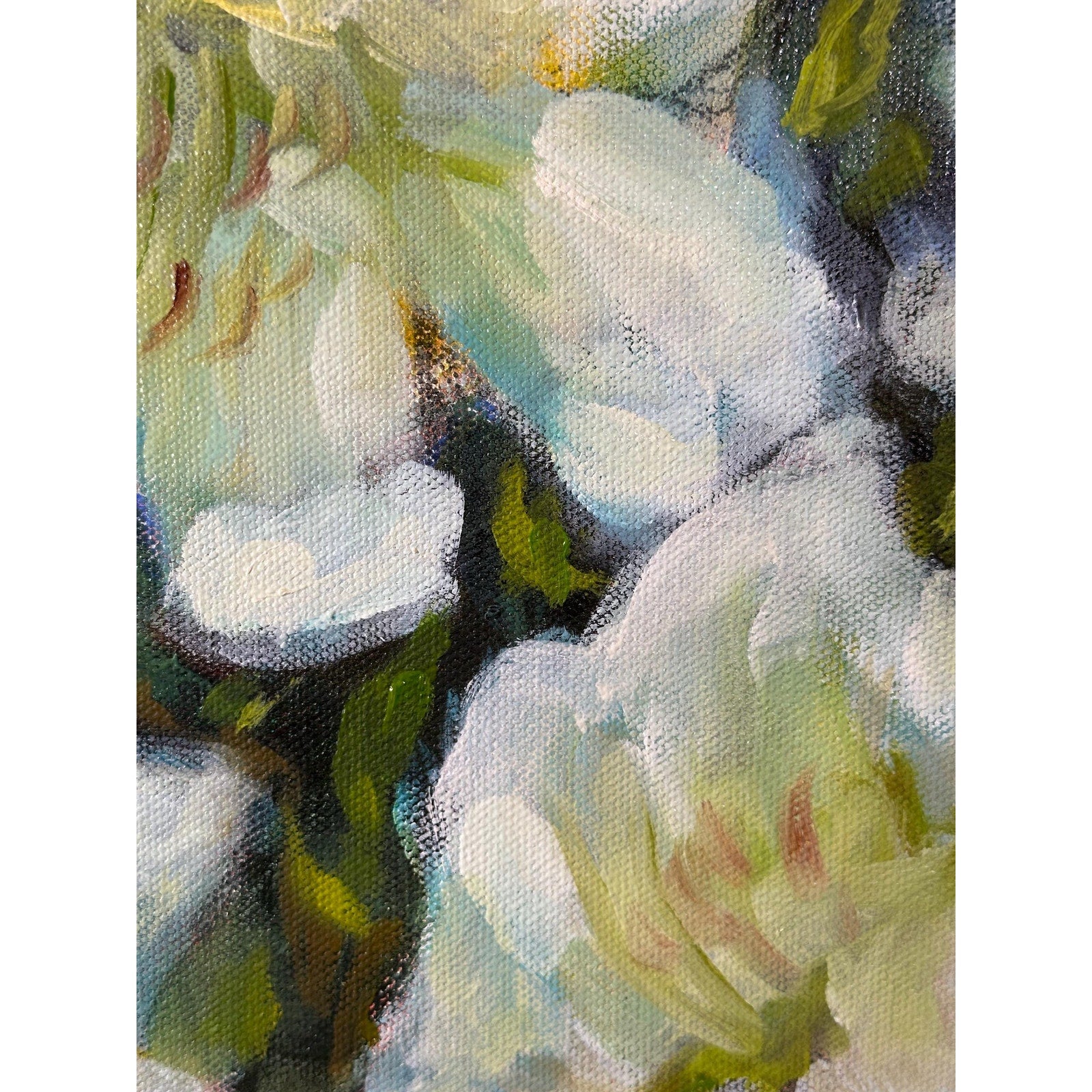 Original Oil Painting 'Casablanca Lilies Study #1' 11X14 inches Gallery Wrapped Canvas Abstract Floral Signed