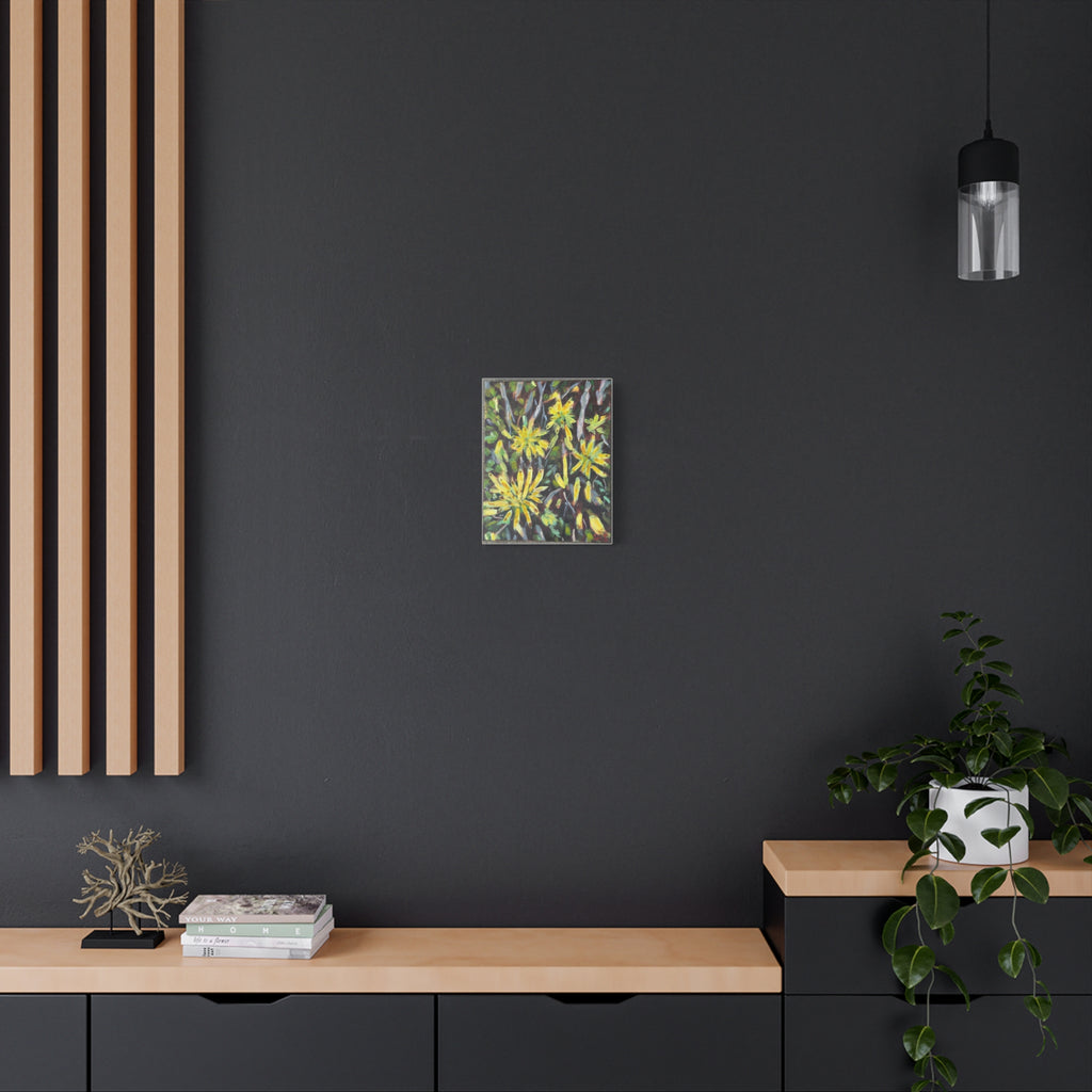 Yellow Fireworks Flowers Canvas Print - Matte Stretched Wall Art