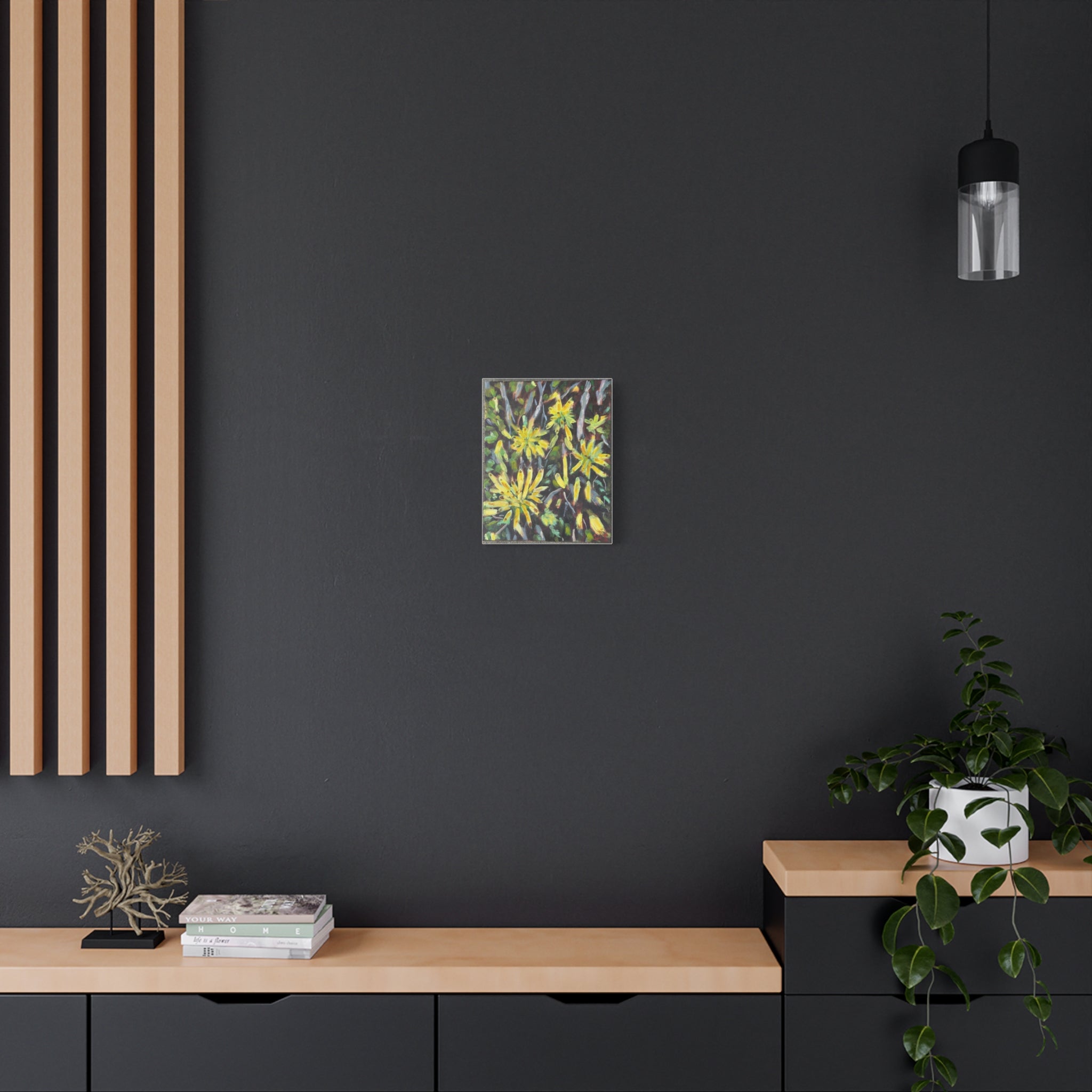 Yellow Fireworks Flowers Canvas Print - Matte Stretched Wall Art
