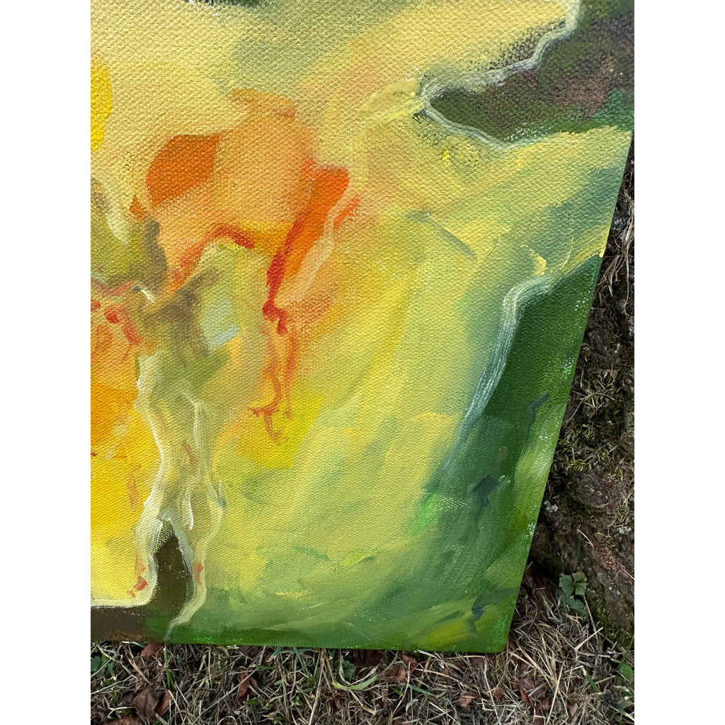 Applauding the Sun, Part III, Oil on Gallery-wrapped Canvas 2X12 inches