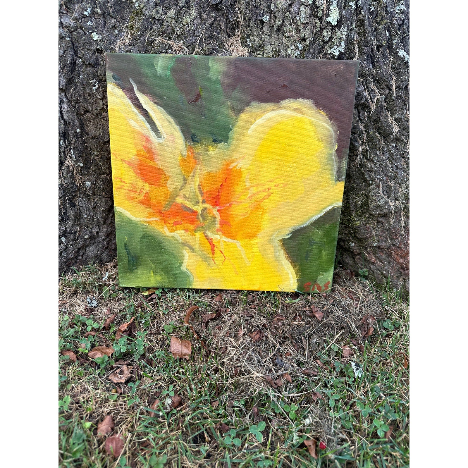 Original Oil Painting 'Applauding the Sun, Part IV' 12x12 inches on Gallery-wrapped Canvas