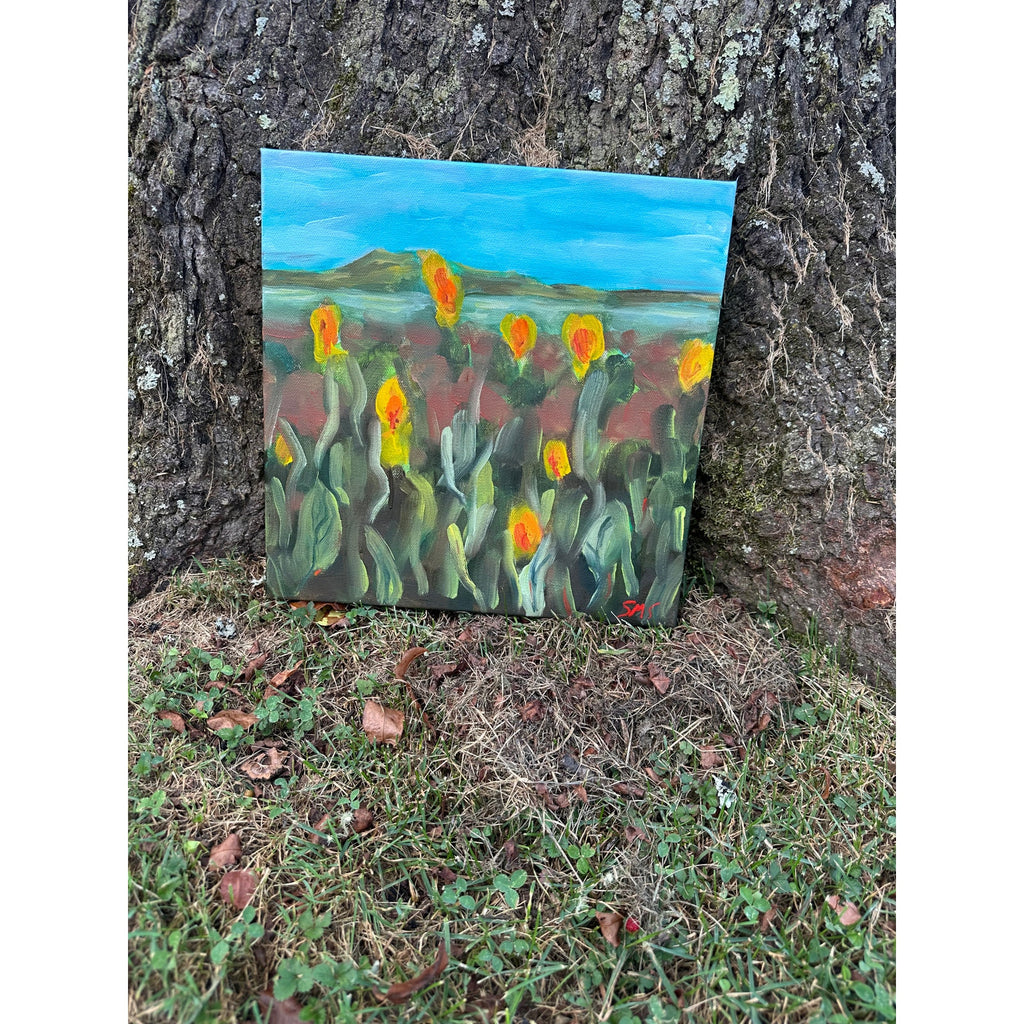 'Applauding the Sun, Part II' 12X12 Inches, Oil on Gallery Wrapped Canvas