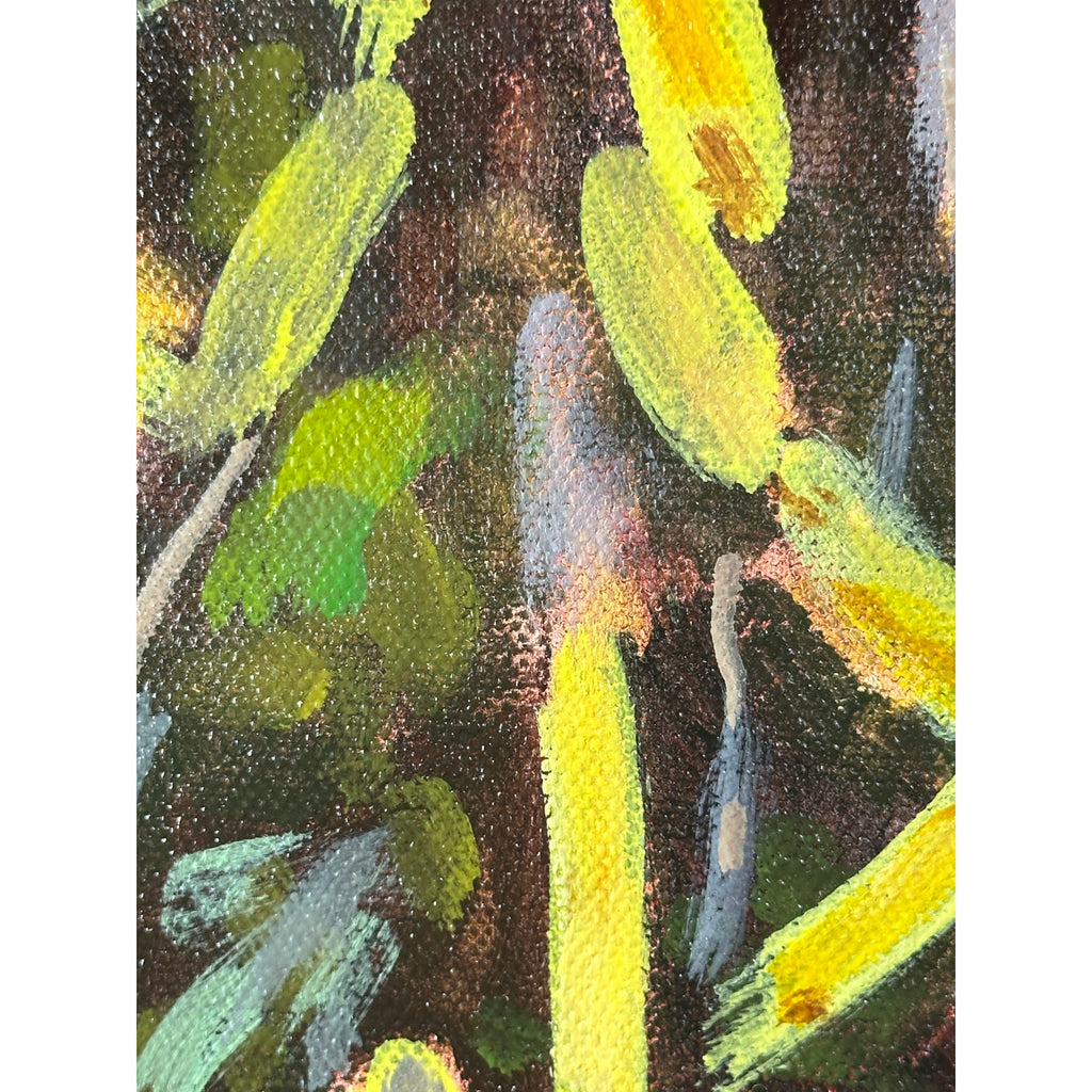 Original Oil Painting 'Little Fireworks Flowers' 11X14 inches on Gallery Wrapped Canvas