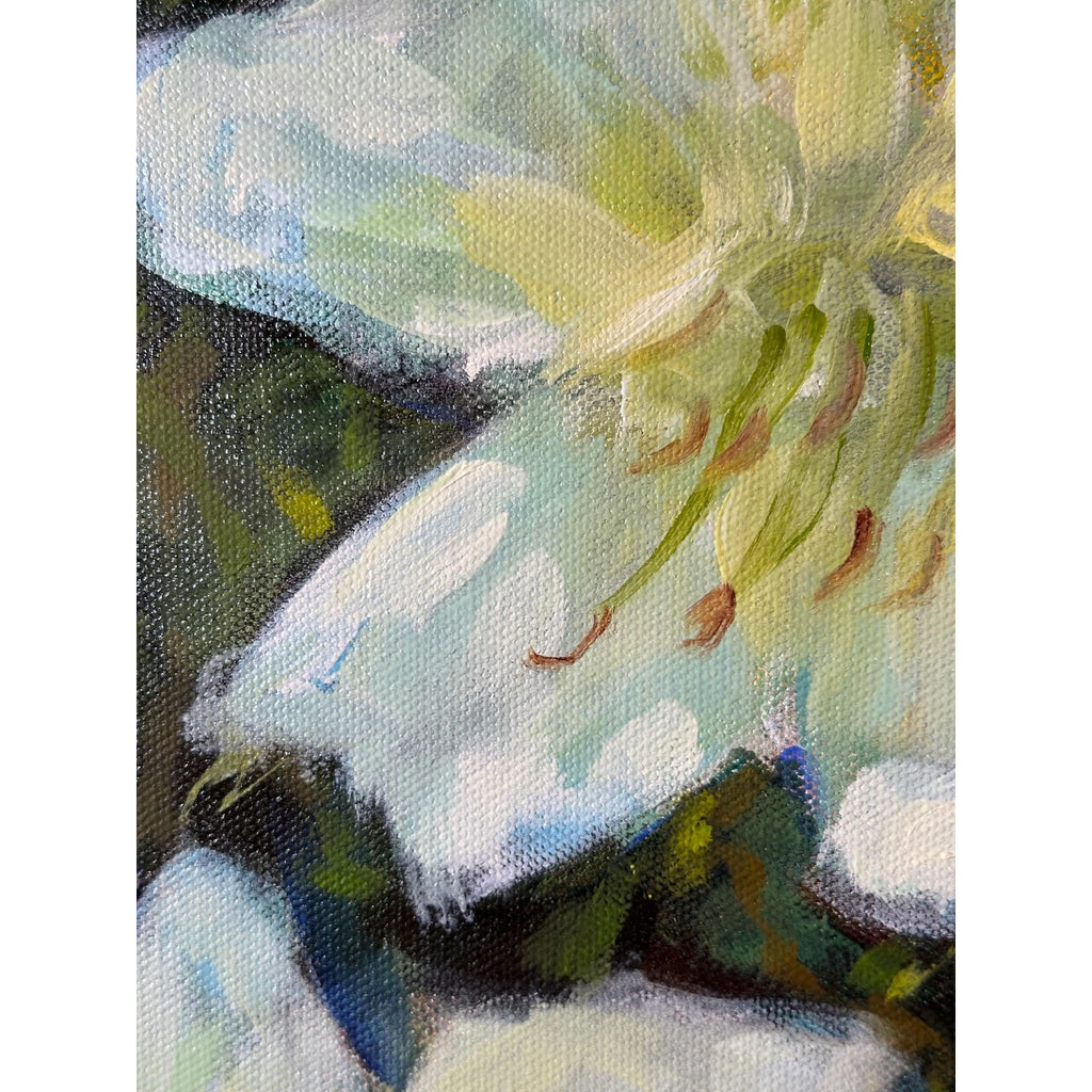 Original Oil Painting 'Casablanca Lilies Study #1' 11X14 inches Gallery Wrapped Canvas Abstract Floral Signed