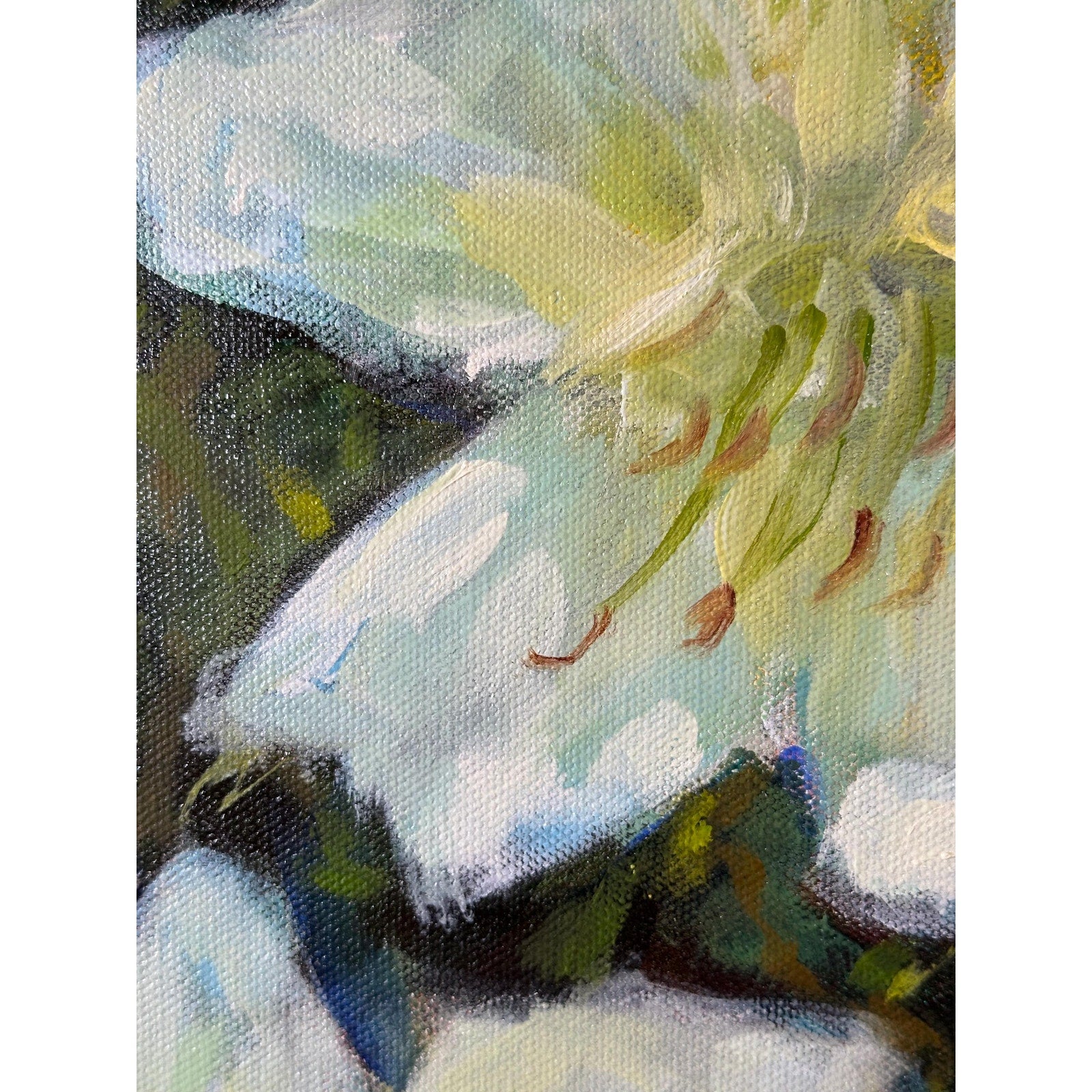 Original Oil Painting 'Casablanca Lilies Study #1' 11X14 inches Gallery Wrapped Canvas Abstract Floral Signed