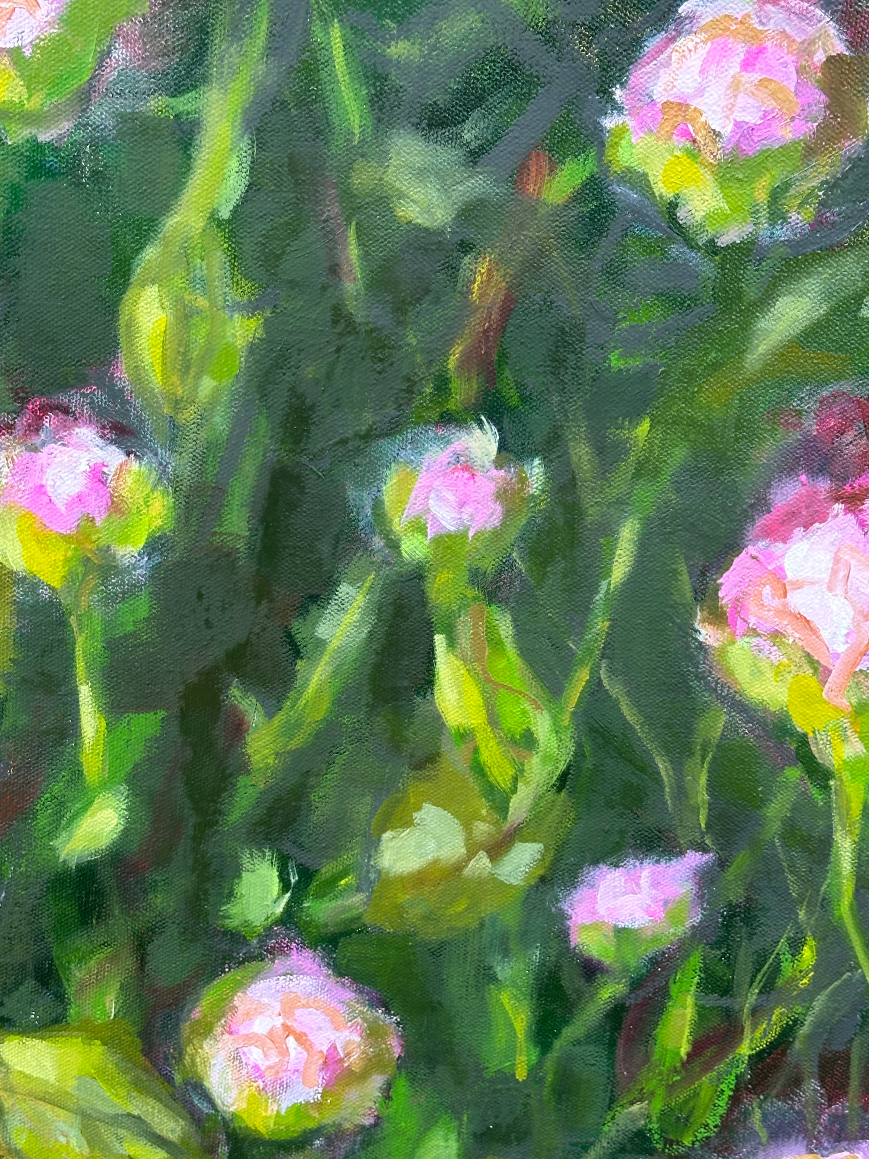 Original Oil Painting 'Dancing Peonies I' 18X24 Inches on Gallery-Wrapped Canvas