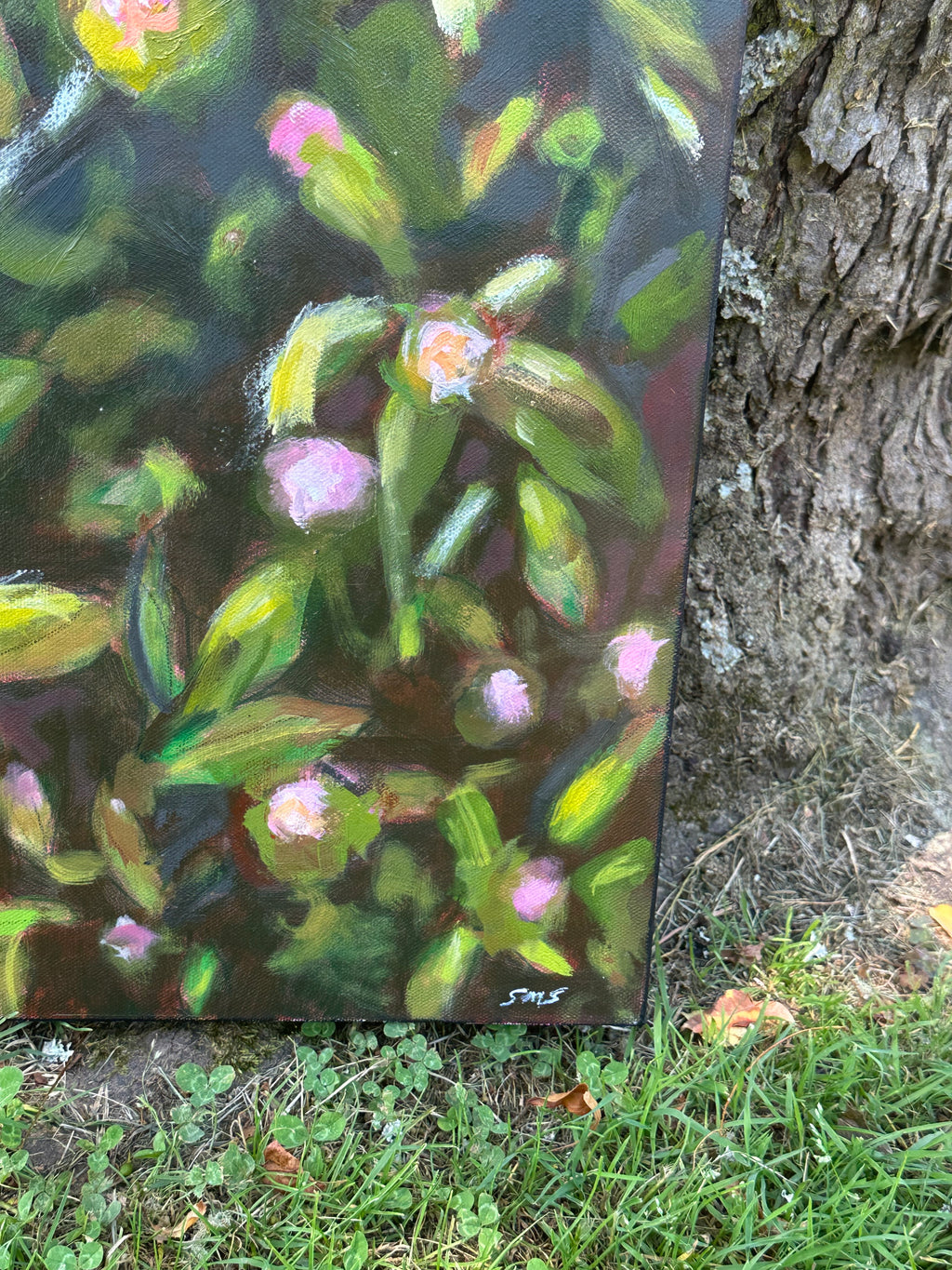 Original Oil Painting 'Dancing Peonies II' 18X24 Inches on Gallery-Wrapped Canvas
