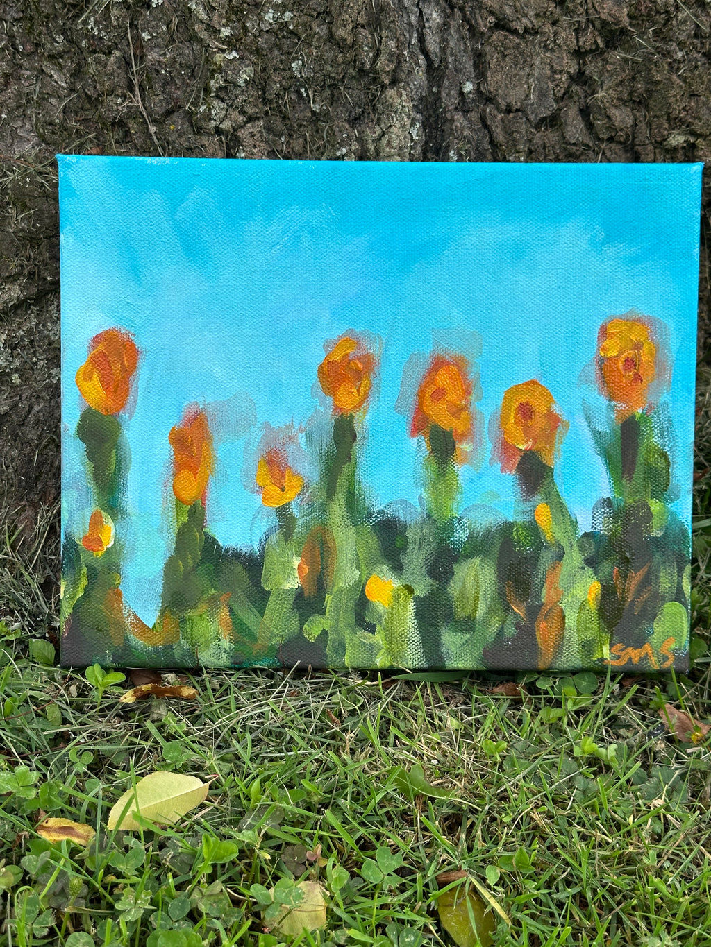 Original Oil Painting 'Lilies Sunning on Lake SInclair II' 8X10 inches on Gallery-Wrapped Canvas