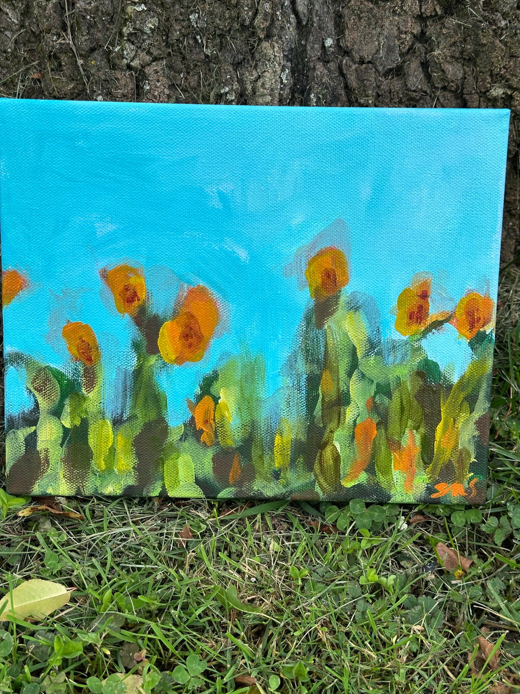 Original Oil Painting 'Lilies Sunning on Lake Sinclair III' 8X10 Inches on Gallery-Wrapped Canvas