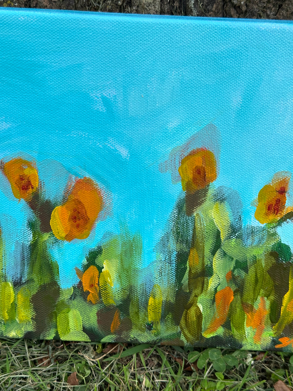 Original Oil Painting 'Lilies Sunning on Lake Sinclair III' 8X10 Inches on Gallery-Wrapped Canvas