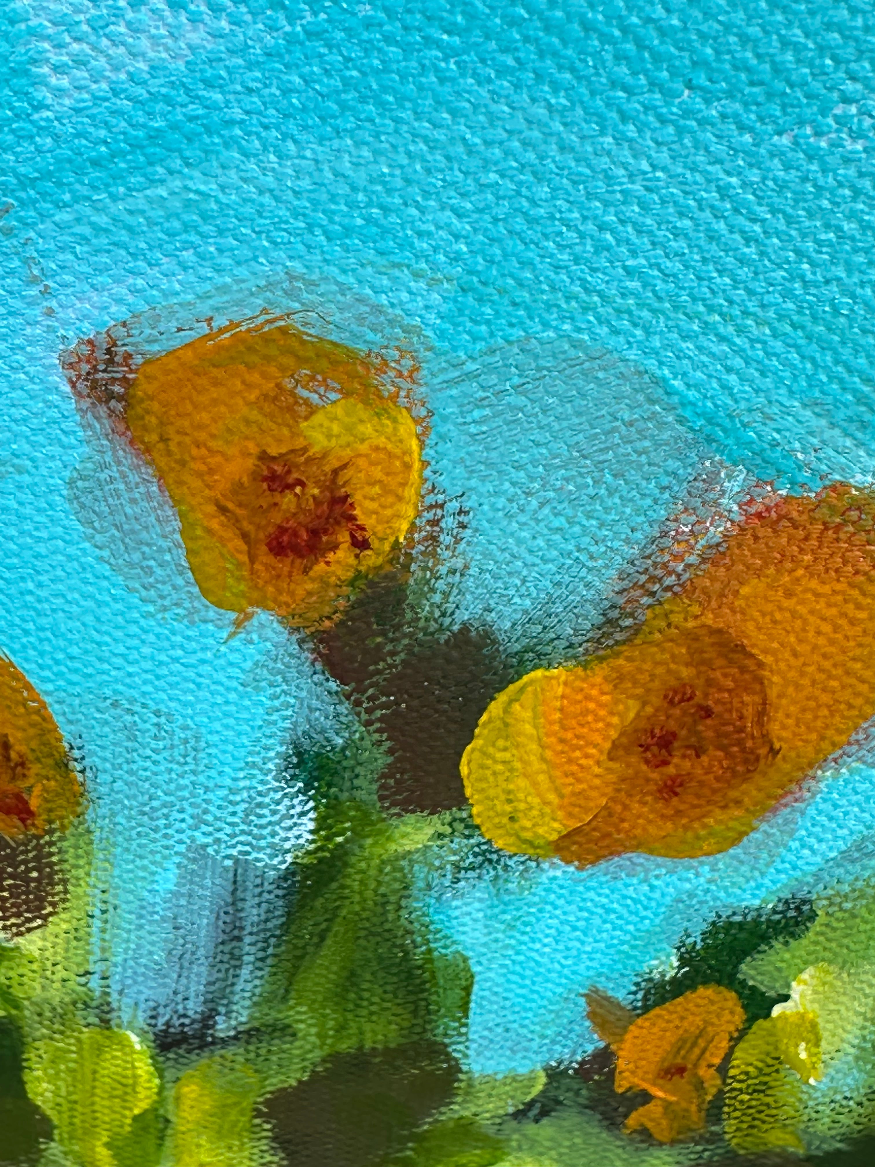 Original Oil Painting 'Lilies Sunning on Lake Sinclair III' 8X10 Inches on Gallery-Wrapped Canvas