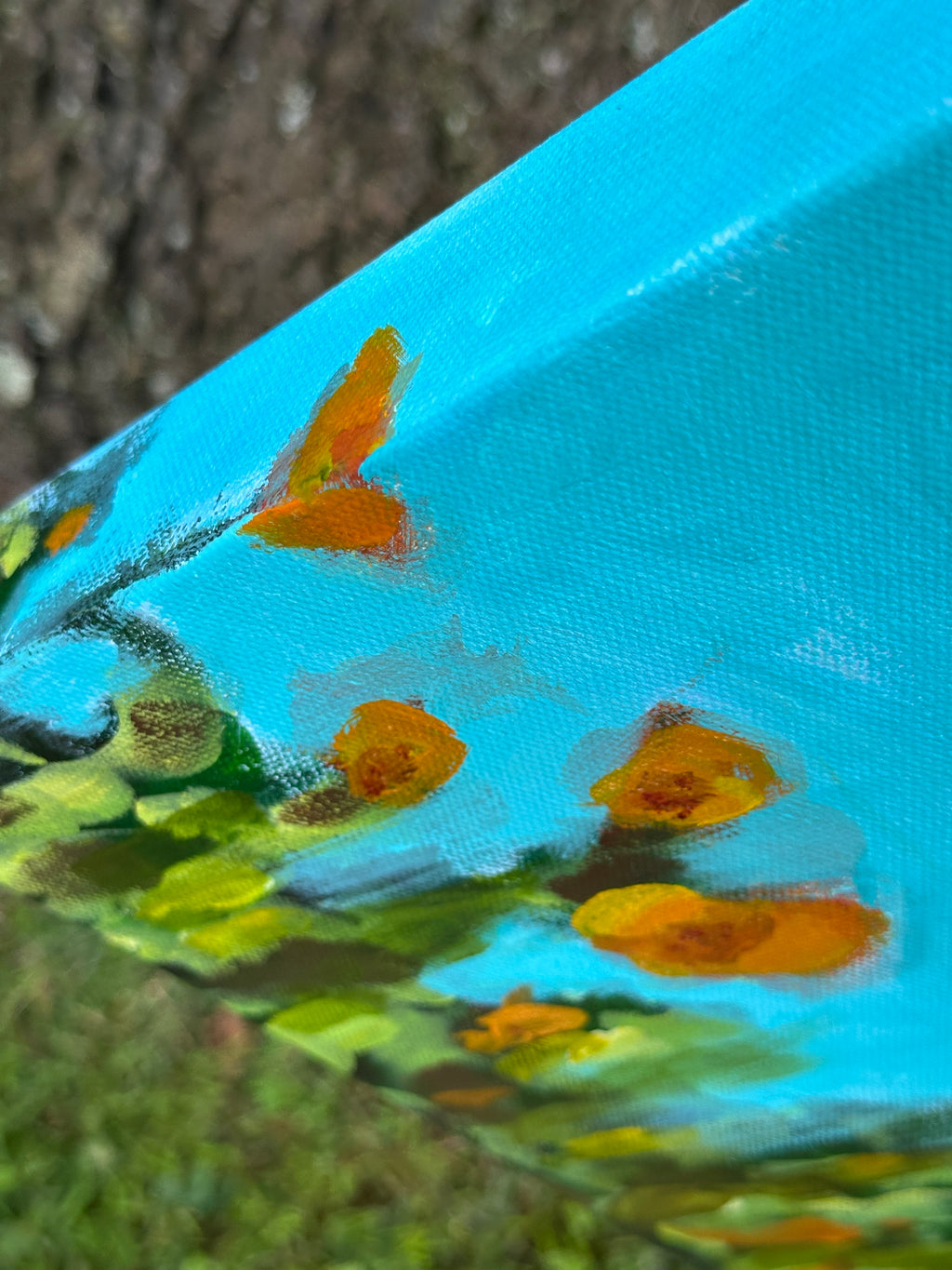 Original Oil Painting 'Lilies Sunning on Lake Sinclair III' 8X10 Inches on Gallery-Wrapped Canvas