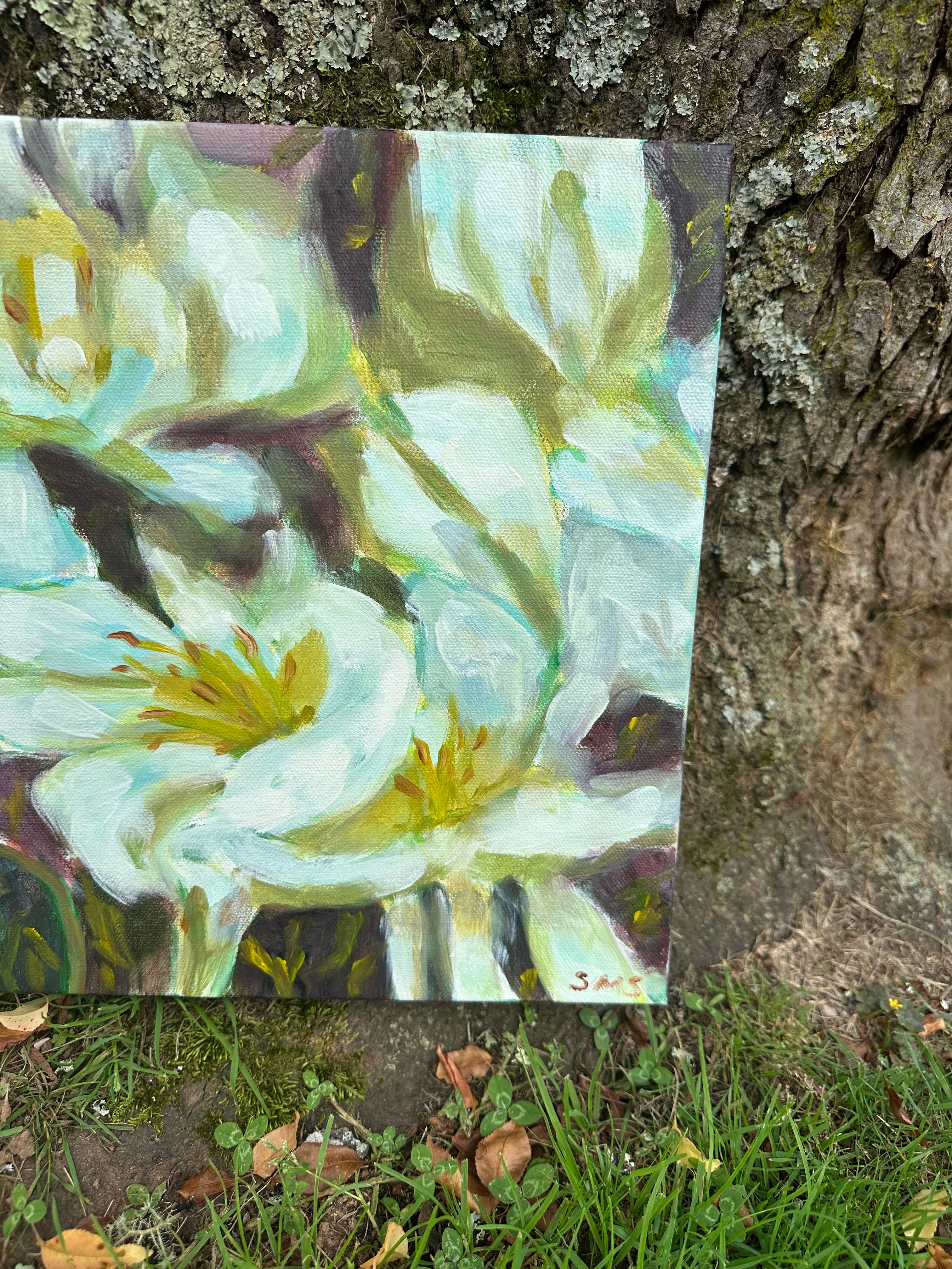 Original Oil Painting on Canvas 'Casablanca Lilies Study #2' 12X16 inches