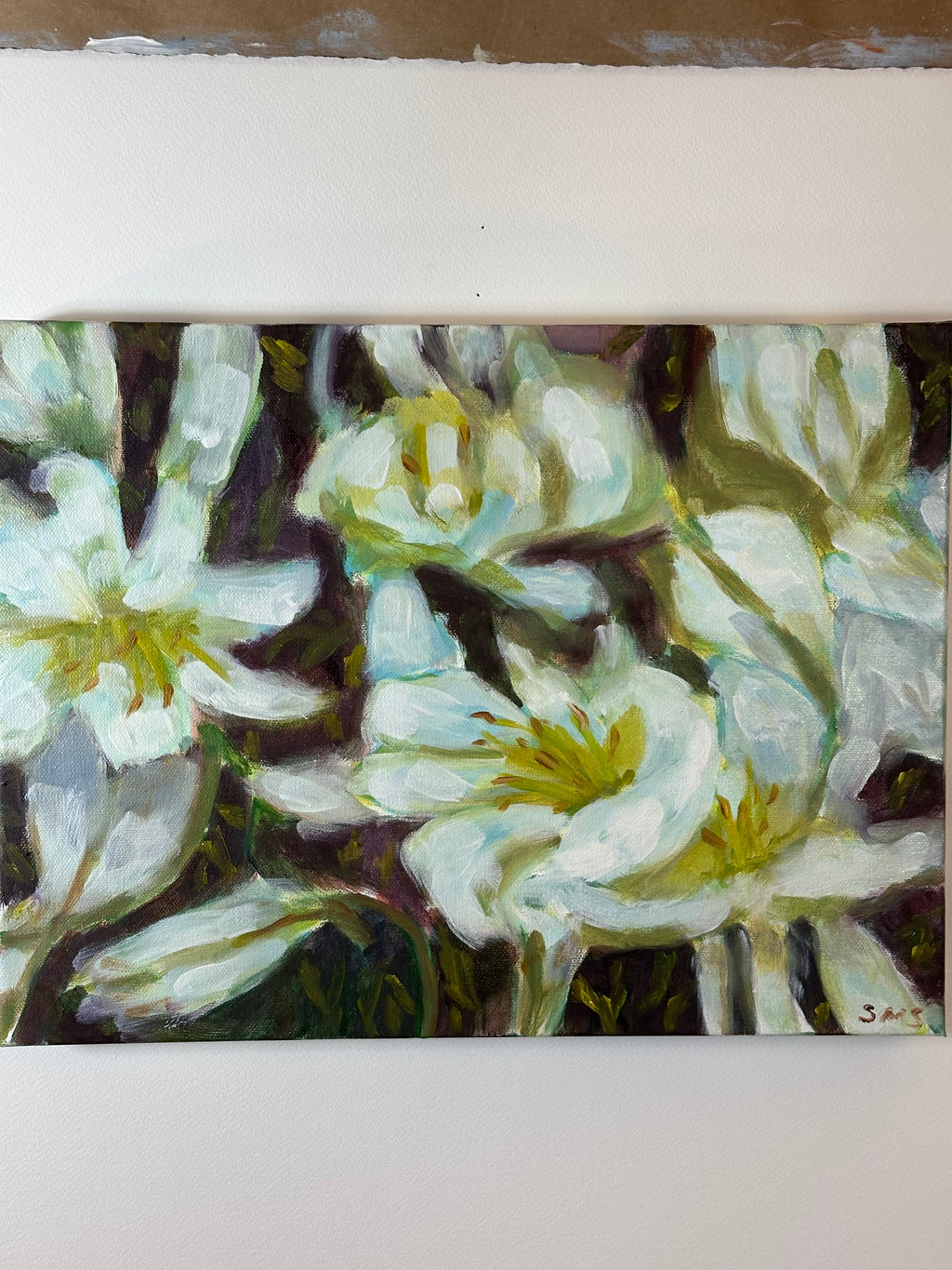 Original Oil Painting on Canvas 'Casablanca Lilies Study #2' 12X16 inches