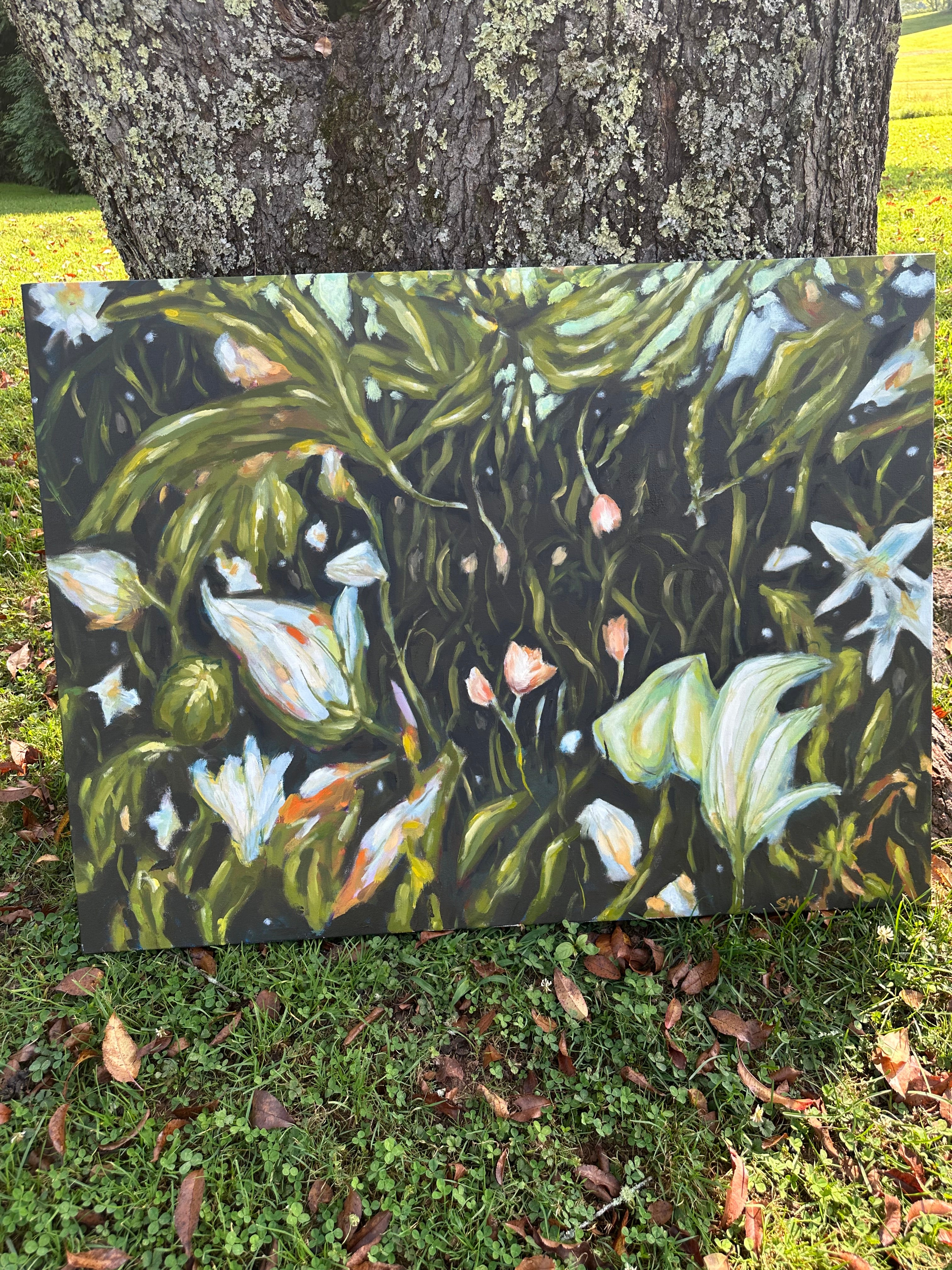 Oil on Canvas 'Dreaming in Moonlight' 30x40 Inches