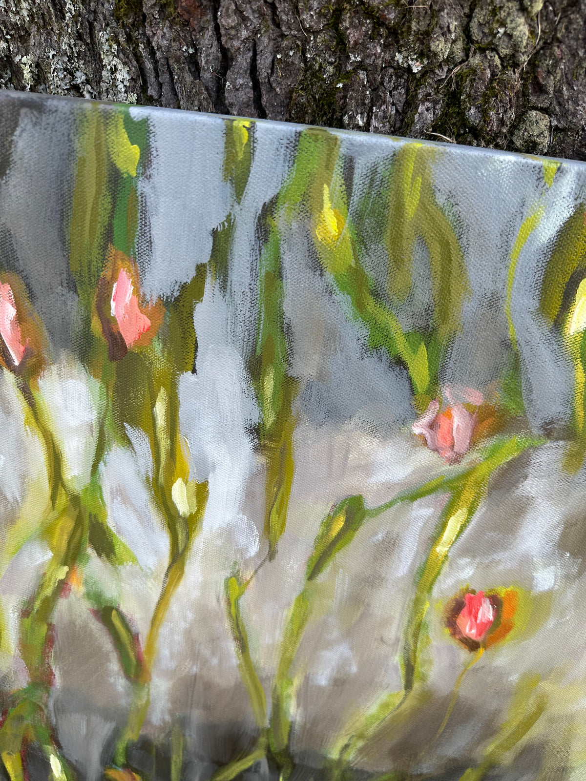 Original Oil Painting, 'Blooming into the Dusk', 24x36 inches