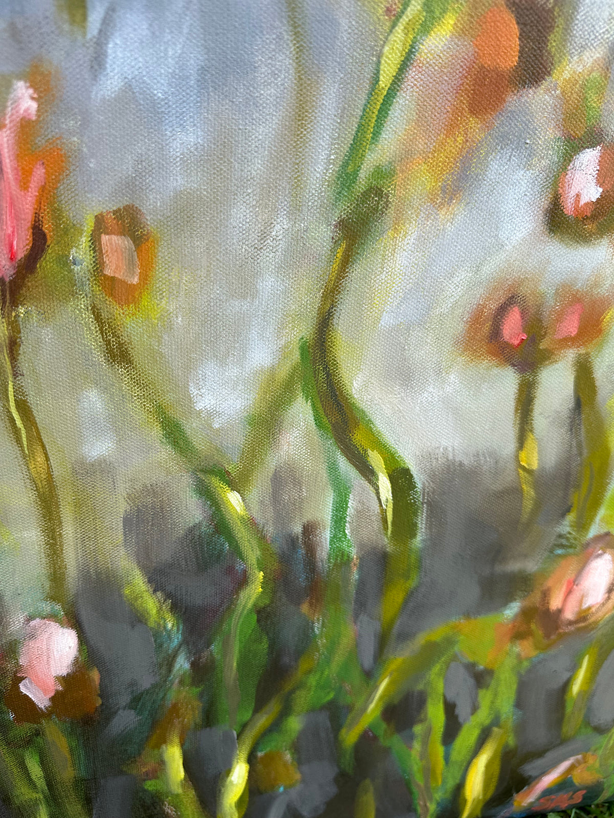 Original Oil Painting, 'Blooming into the Dusk', 24x36 inches