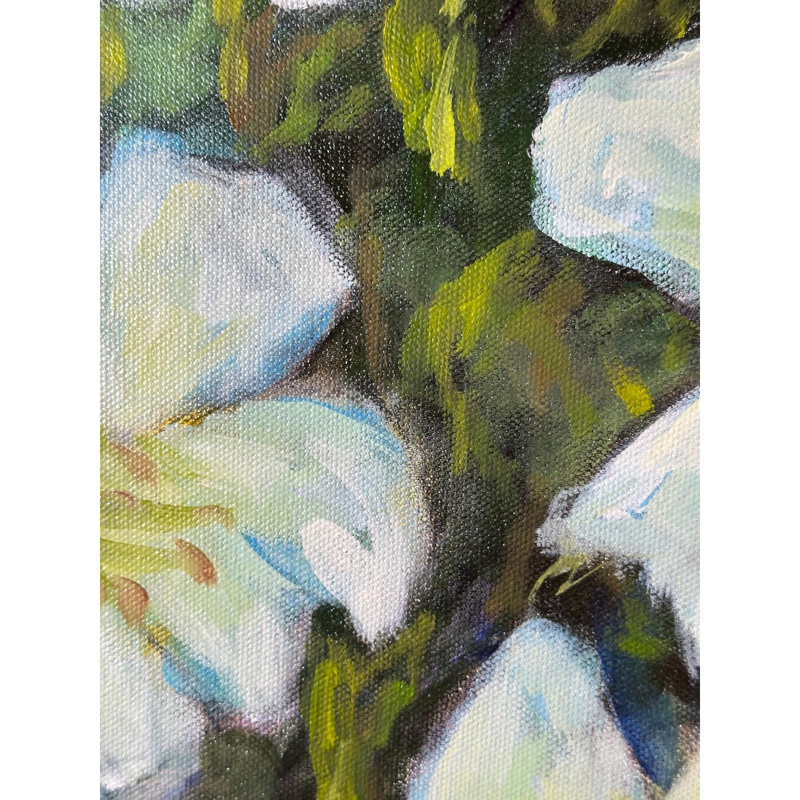 Original Oil Painting 'Casablanca Lilies Study #1' 11X14 inches Gallery Wrapped Canvas Abstract Floral Signed