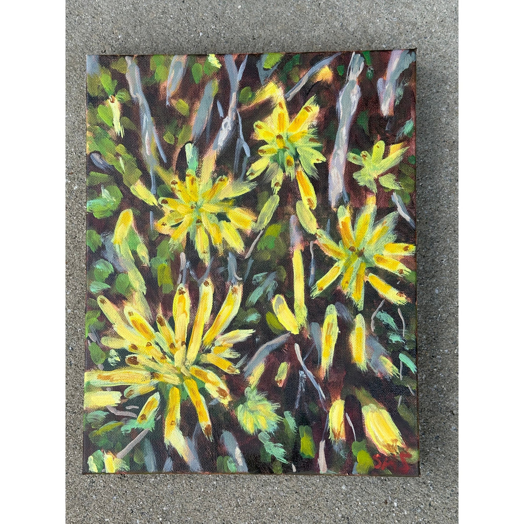 Original Oil Painting 'Little Fireworks Flowers' 11X14 inches on Gallery Wrapped Canvas