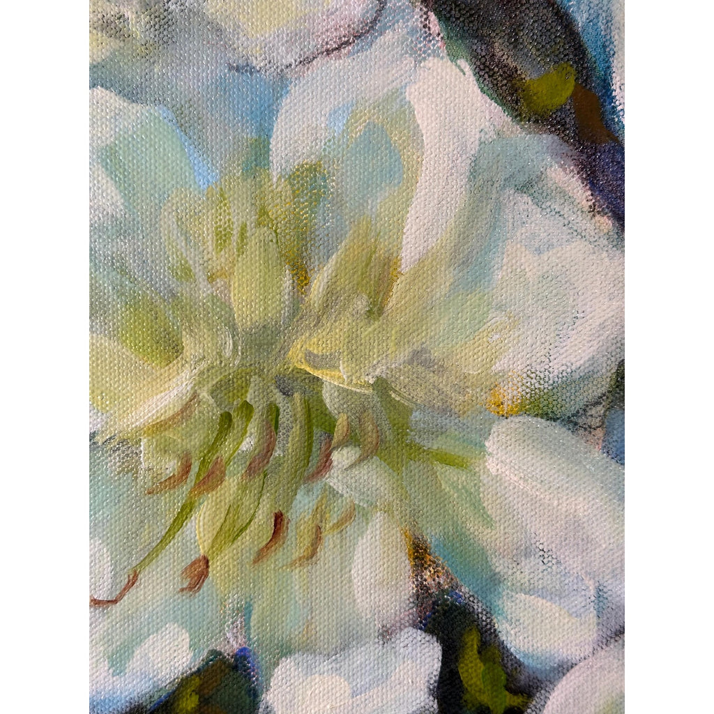 Original Oil Painting 'Casablanca Lilies Study #1' 11X14 inches Gallery Wrapped Canvas Abstract Floral Signed