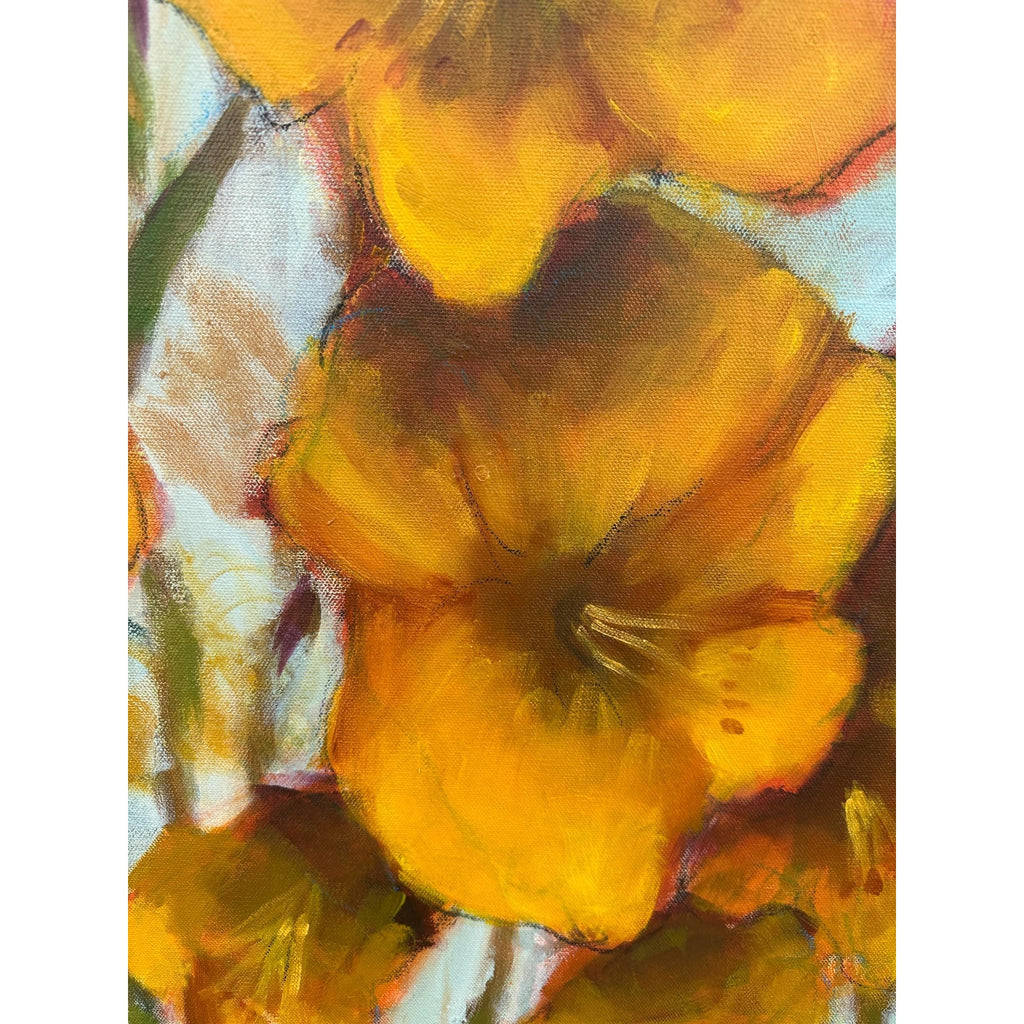 Original Oil Painting Abstract Floral Day Lilies Wall Art Decor 24X36 Inches OOAK
