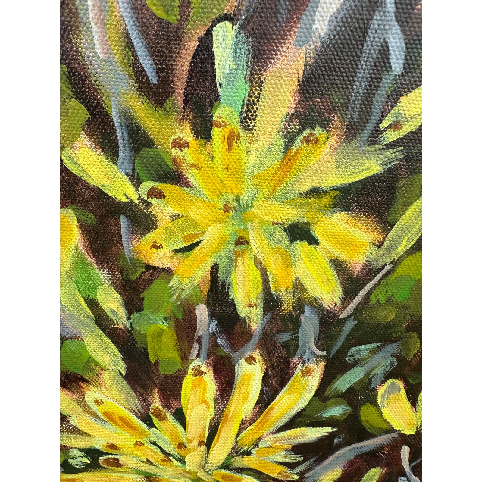 Original Oil Painting 'Little Fireworks Flowers' 11X14 inches on Gallery Wrapped Canvas